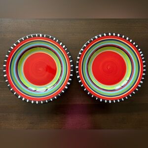 Gibson Elite Pueblo Springs Dinner Plates 11" Discontinued Southwestern Set Of 2